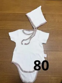 ロンパース&ボンネットセット 80