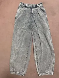 BAYFLOW JEANS ピンクグレー ワイドデニムパンツ