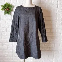 a1312 セブンデイズサンデイチュニックワンピース M グレーコットン100%
