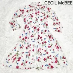 最終500円★CECI McBEE セシルマクビー　花柄　長袖シャツ　ワンピース
