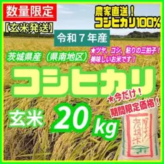 ☆残りわずか！令和7年産 茨城県産 コシヒカリ 精米代込み 20kg 20キロ