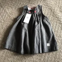 プチバトー　ワンピース ノースリーブ　ジャンパースカート　74cm グレー