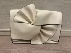 LANVIN en Bleu ホワイト リボンハンドバッグ