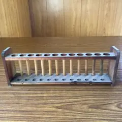 年代物　アンティーク　木製試験管立て　フラワーベース