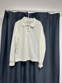 アイボリー　コーデュロイ　 長袖ポロシャツ XL