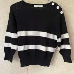★Ray BEAMS レイビームス　サマーセーター　透かし編み　ボーダーのサムネイル