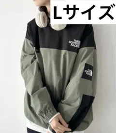 ノースフェイス　韓国限定品　バイカラー 切替ワンポイント クルーネックトップス