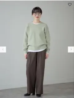 UNIQLO LIGHT GREENスフレヤーンクルーネックセーター