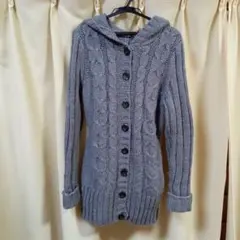 H＆Mグレー ケーブル編み ニットジャケット