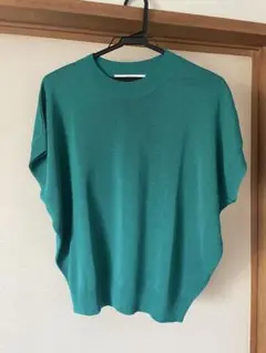 Lugnoncure グリーン 半袖ニットセーター フリーサイズ