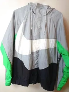 XL ナイキ ビッグ スウッシュ ウーブンジャケット パーカー ナイロン 灰黒緑