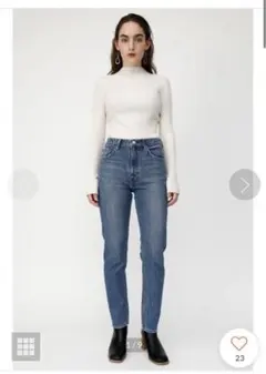 MOUSSY HW SLIM TAPERED ハイウエストテーパードデニム 23
