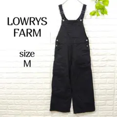 【ローリーズファーム】ブラック サロペット ワイド パンツ М オーバーオール