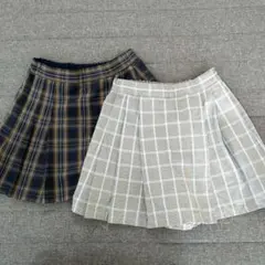 ♡秋服準備♡UNIQLO 140cm チェック柄 プリーツスカート 2点セット