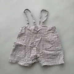 ベビー服 夏服 チェック ラベンダー ロンパース 80 韓国 男の子 女の子