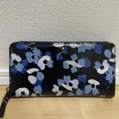 kate spade ケイトスペード 財布 ネイビー PVC 花柄 フラワー
