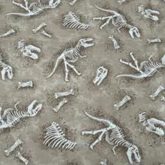 恐竜柄　骨　生地　ハギレ
