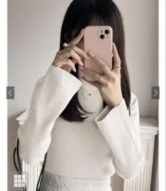 GRL ハイネックフレアスリーブリブニットトップス[k9086d]