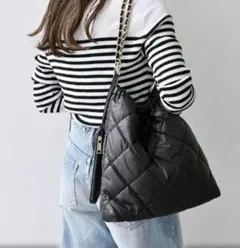 SHIPS any: ポーチ付き キルティング チェーン トート バッグ