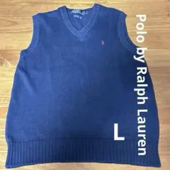Polo by Ralph Lauren ネイビー　Vネック ベスト L