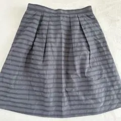 アンタイトル◇タックフレアスカート ボーダー お呼ばれ 綺麗め ひざ丈 1