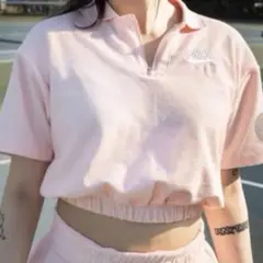 Nike ピンク クロップドポロシャツ