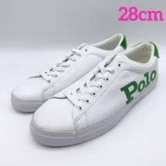 ポロラルフローレン レザースニーカー 白×緑 28cm POLO Ralph