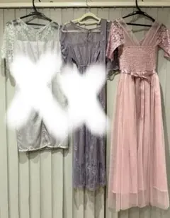 ピンク リボン付きパーティドレスのサムネイル