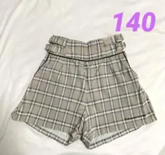 【ピンクラテ】ハイウエストチェックショートパンツ 140 XXS