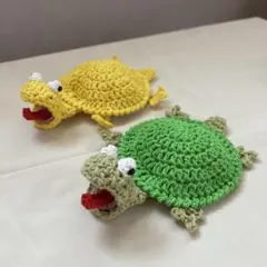 ミド　かぎ針編み　あみぐるみコースター　カメ　トカゲ　2個 ミド様専用 かぎ針編み あみぐるみコースター カメ トカゲ 2個 - メルカリ