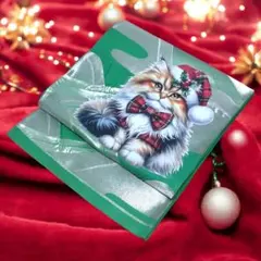 あ*ま様 Theクリスマス!!赤チェック×長毛猫ちゃん♥1点物♥胴回り柄あり♥蝶