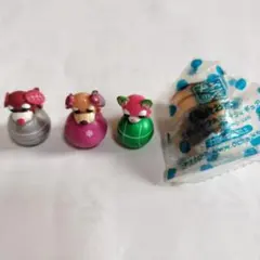 お茶犬 お茶猫 ころりん フィギュア キーホルダー 4個