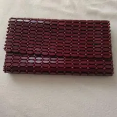レッドビーズクラッチバッグ