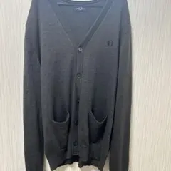 FRED PERRY グレー Vネックカーディガン L