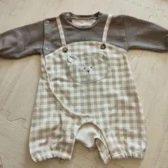 クマ刺繍付きロンパース 60-70cm