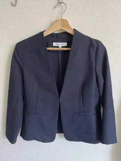 NATURAL BEAUTY BASIC ノーカラージャケット S ネイビー