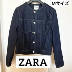 ノーカラー デニムジャケット