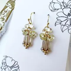 チェコビーズの可愛いピアスD153