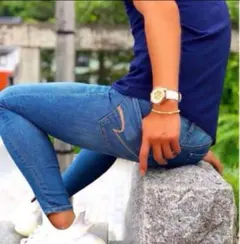 人気モデル アメリカンイーグルブルー ジェギング 2S