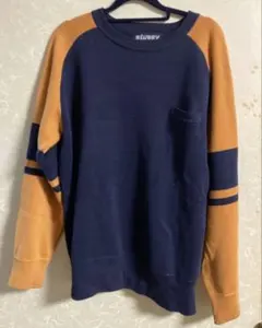 00s old stussy ステューシー L 紺オレンジ クルーネックのサムネイル