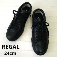 【美品】REGAL リーガル ローカット レザースニーカー レースアップ 黒
