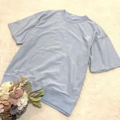 【ジーユー】GU メンズ スウェT(5分袖) スウェットTシャツ ブルー XL