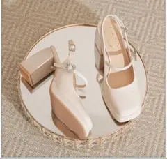 美品 かわいい パンプス ハイ ヒール ビジュー 靴 春 夏 疲れにくい