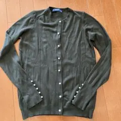 ZARA ダークグリーン カーディガン S