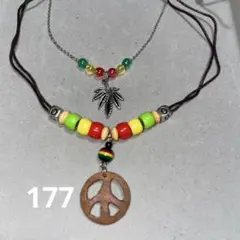 レゲエラスタネックレス2点セット ストリート系アメカジ系