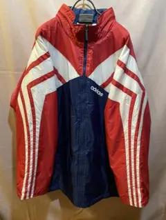 アディダス　万国旗タグ　ナイロンジャケット　ビンテージ　90sスリーストライプス