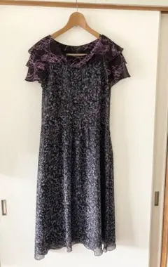 【美品】OLMA ロングドレス ブラックワンピース シフォン