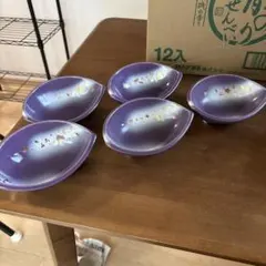 w*1様 紫色の皿 5枚セット