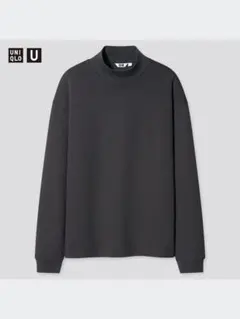 GWセール UNIQLO U モックネックプルオーバー ダークグレー XL