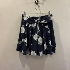 OLIVEdesOLVE 花柄 ネイビー フレアスカート ミニスカート